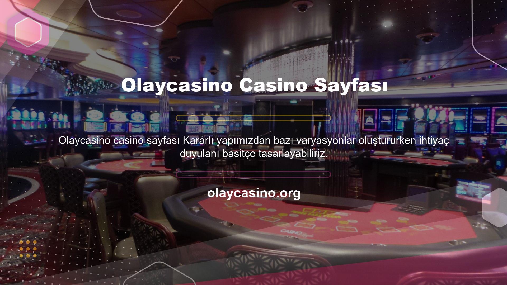 Olaycasino Casino Sayfası